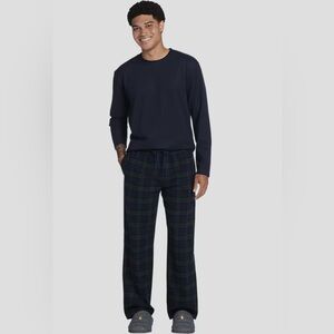 NWT Long Sleeve Top and Flannel‎ Pant Pajamas Set Men’s Size XL Green Blue